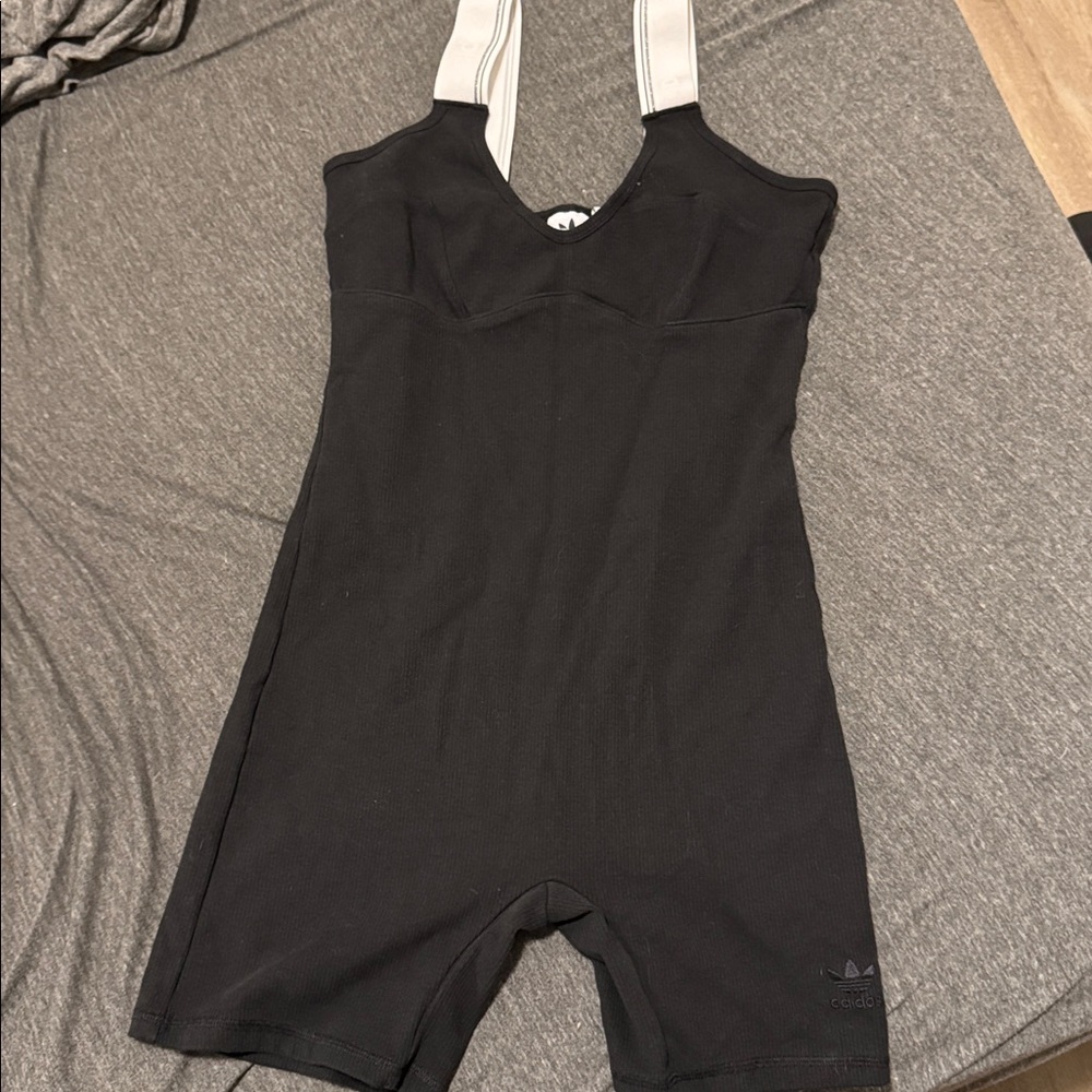 Adidas Black Sports one piece with White Straps